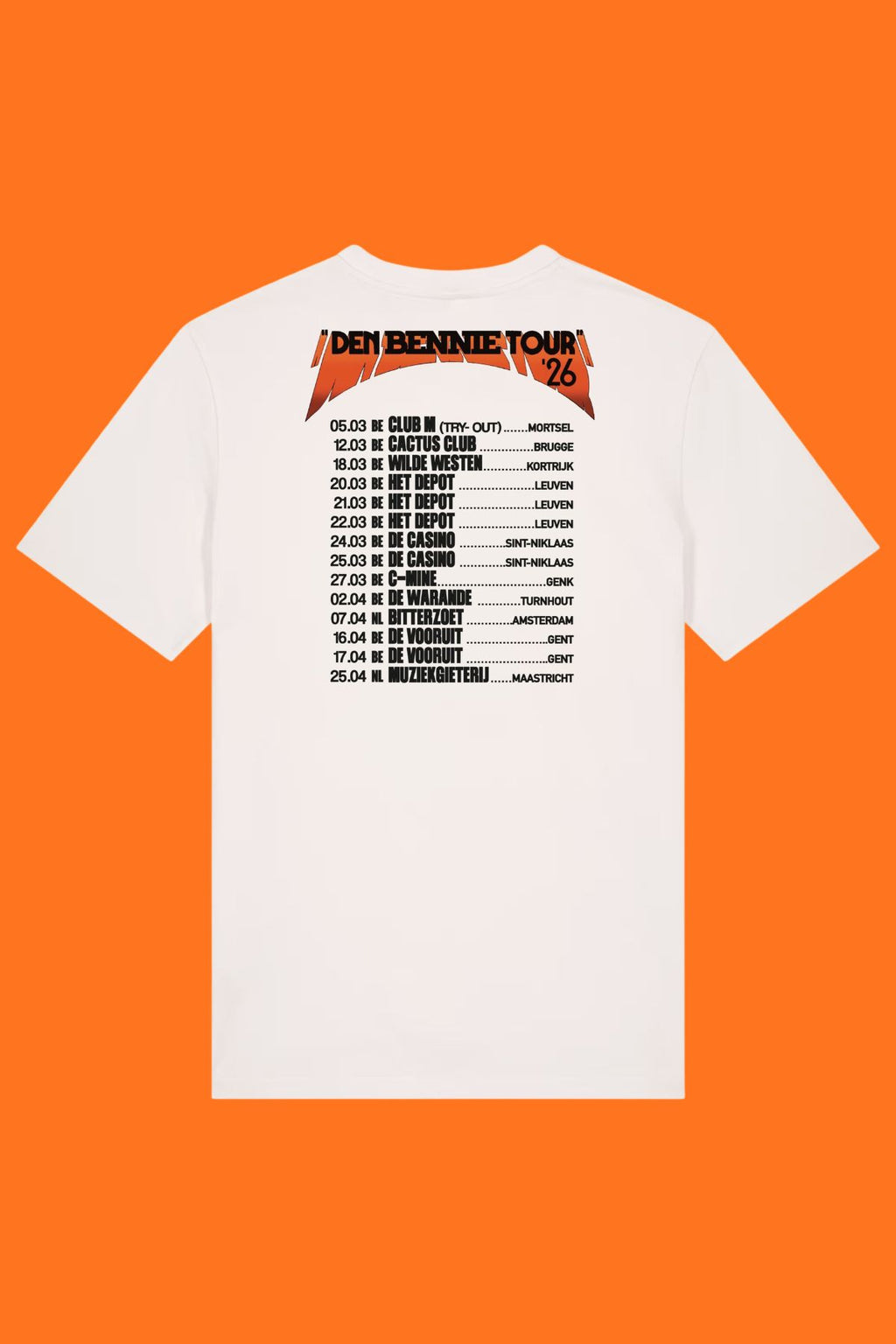 T-shirt "Den Bennie Tour" gebroken wit