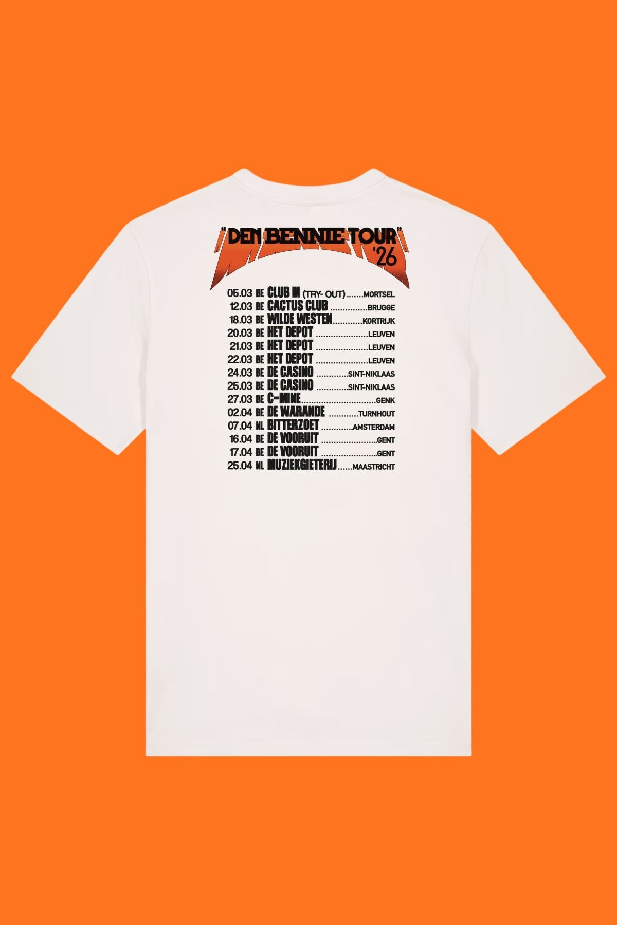 T-shirt "Den Bennie Tour" gebroken wit